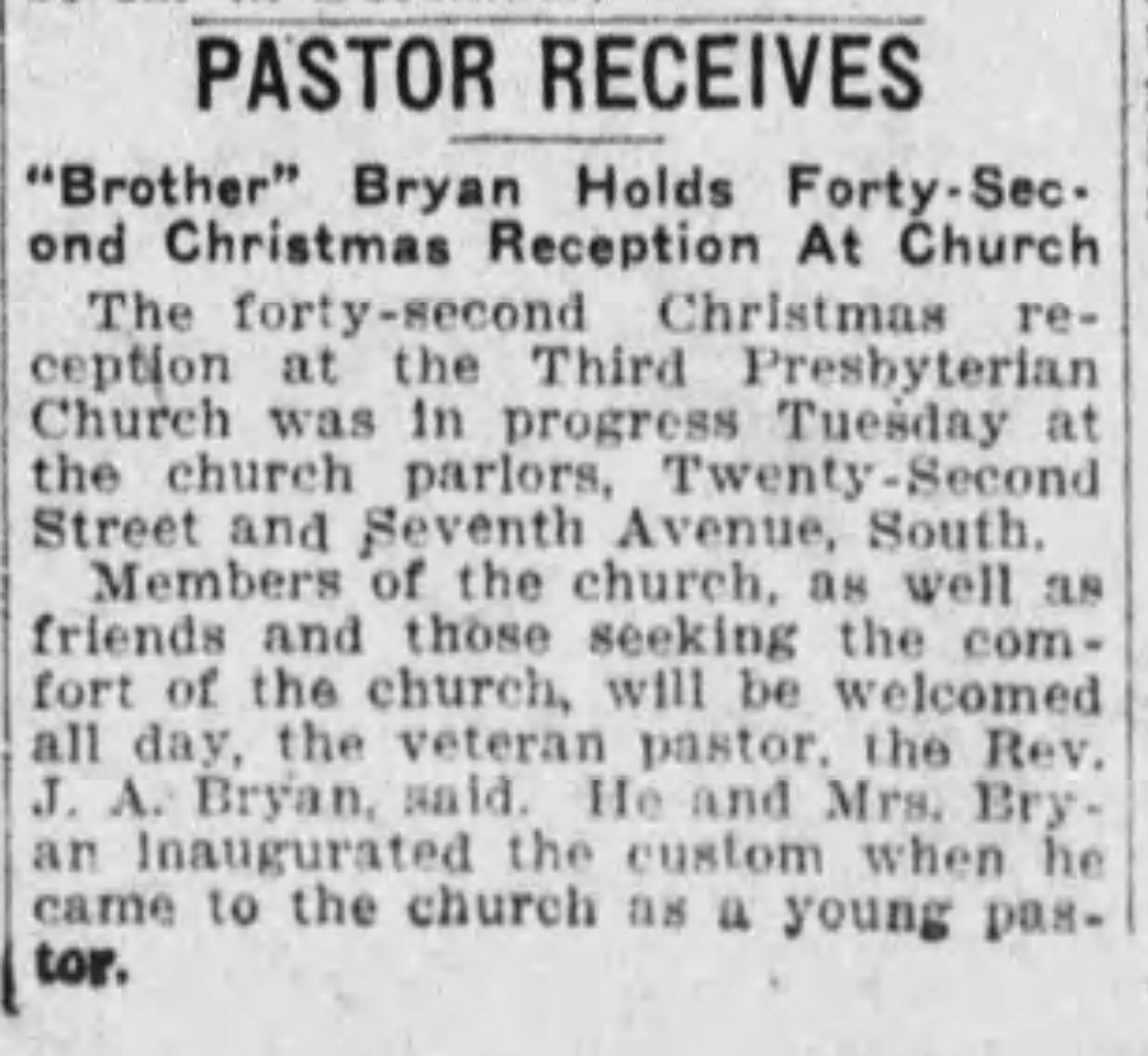 Pastor Receives